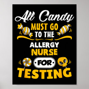 Affiche Infirmière allergologue drôle Halloween