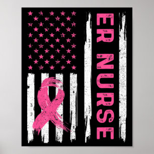Affiche infirmière américaine Drapeau infirmière cancer du