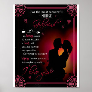 Affiche Infirmière amie cadeau De Boyfriend Valentine