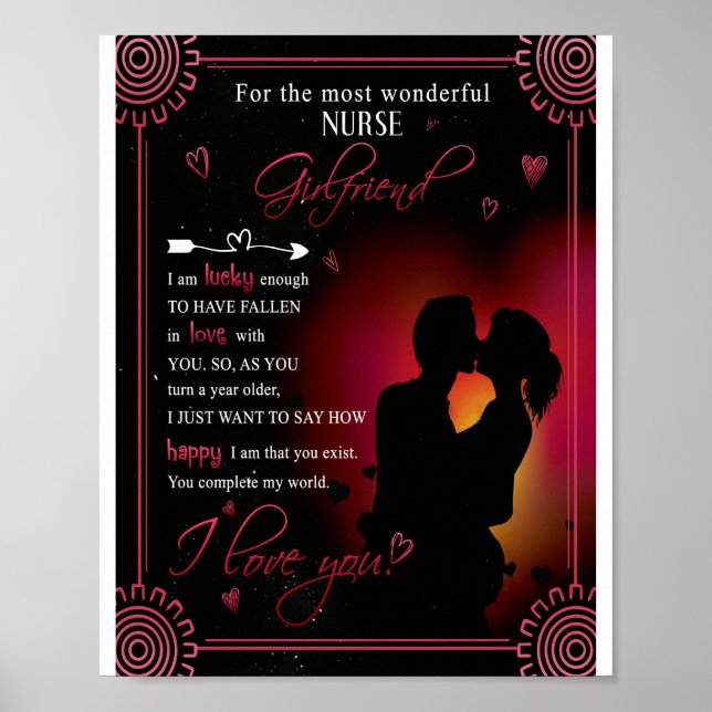 Affiche Infirmière amie cadeau | De Boyfriend Valentine (Devant)