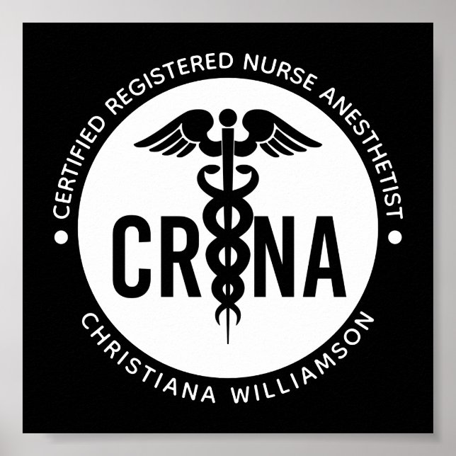 Affiche Infirmière anesthésiste certifiée CRNA personnalis (Devant)