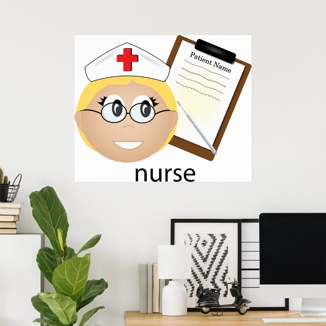 Affiche Infirmière avec bloc-notes médical et thermomètre (Créateur téléchargé)