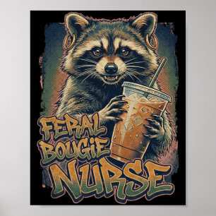 Affiche Infirmière Bougie Sauvage Café Glacé Drôle de Rato