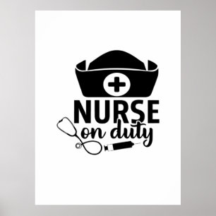 Affiche Infirmière cadeau infirmière en service