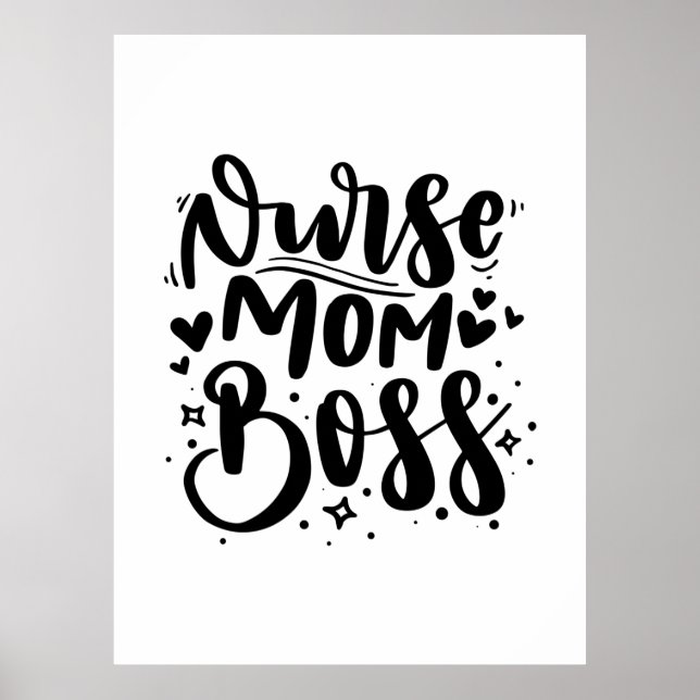 Affiche Infirmière Cadeau Infirmière Maman Chef (Devant)