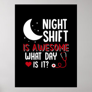 Affiche Infirmière Cadeau   L'équipe de nuit est formidabl