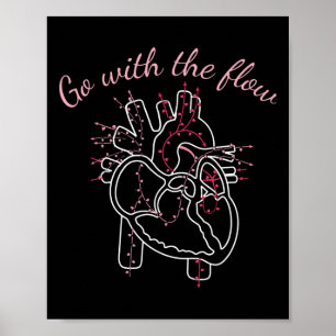 Affiche Infirmière cardiaque Anatomie Cardiologie Flux du