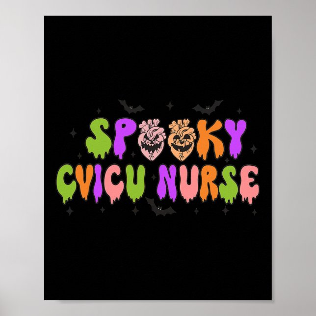 Affiche Infirmière cardiaque éffrayante Halloween Pompe ca (Devant)