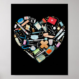 Affiche Infirmière cardiaque Médicale certifiée Cma