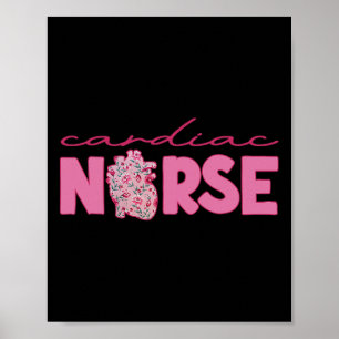 Affiche Infirmière cardiaque Saint-Valentin Cardiologie de