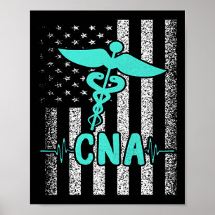 Affiche Infirmière certifiée Cna Istant American Flag V