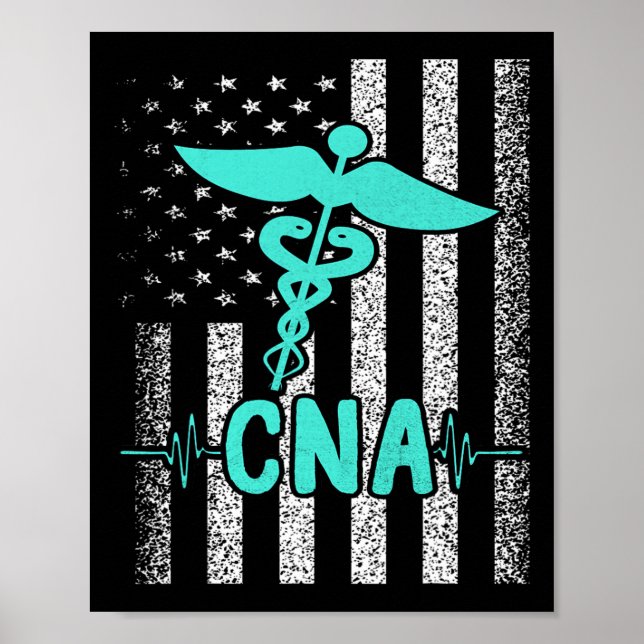 Affiche Infirmière certifiée Cna Istant American Flag V (Devant)