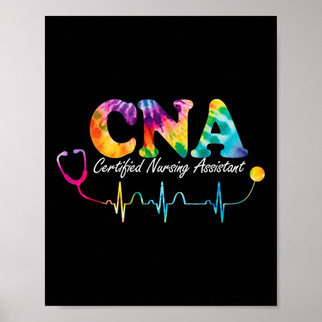 Affiche Infirmière certifiée Istant Tie Dye Cna Infirmière (Devant)
