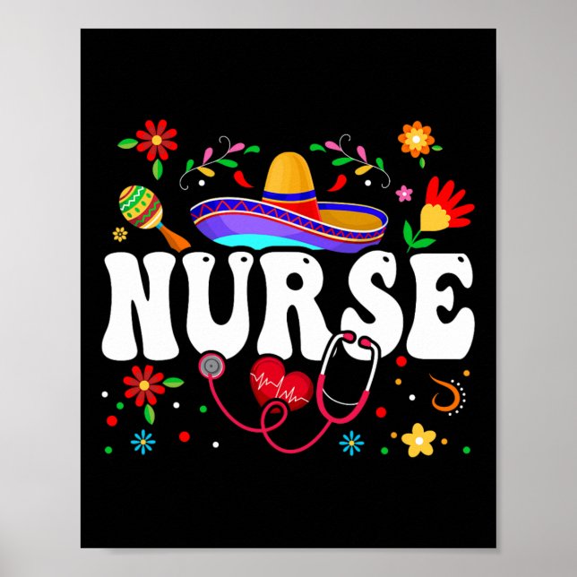 Affiche Infirmière Cinco De Mayo Mexicaine (Devant)