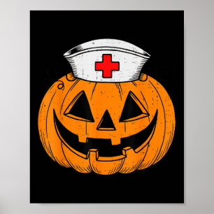 Affiche Infirmière Citrouille amusante Y Costume Halloween