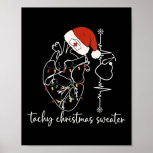 Affiche Infirmière d'anatomie cardiaque Noël Cardiac Tachy