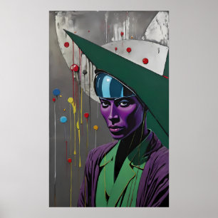 Affiche Infirmière de guerre surplombant les morts et les 