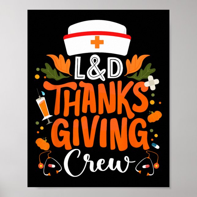 Affiche Infirmière de la fête de Thanksgiving Équipe de tr (Devant)