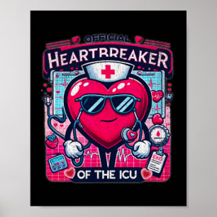 Affiche Infirmière de la Saint-Valentin en soins intensifs