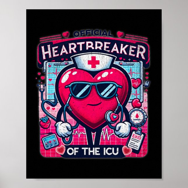 Affiche Infirmière de la Saint-Valentin en soins intensifs (Devant)
