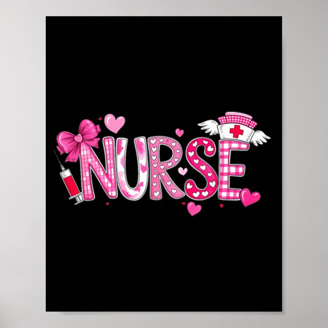 Affiche Infirmière de la Saint-Valentin Graphique Motifs R (Devant)