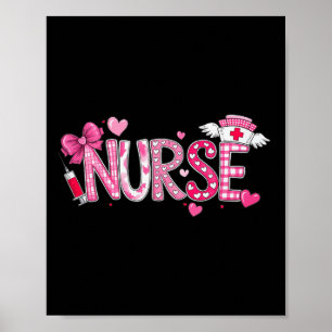 Affiche Infirmière de la Saint-Valentin Graphique Motifs r