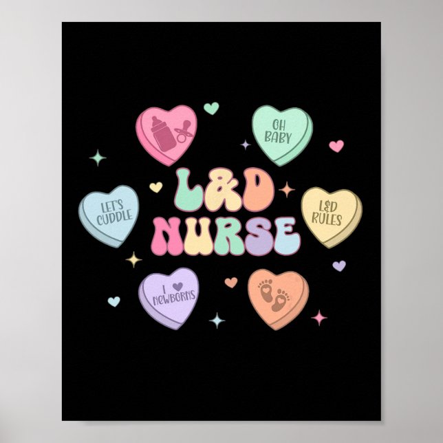 Affiche Infirmière de la Saint-Valentin Travail Et Accouch (Devant)