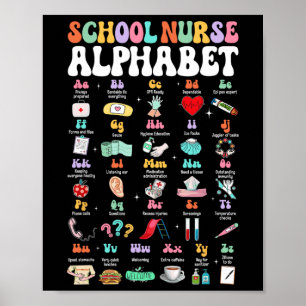 Affiche Infirmière de l'école Abc Mignonne Groovy Alphabet