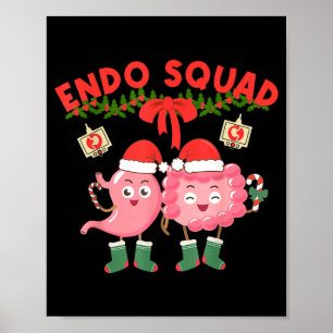 Affiche Infirmière de l'équipe Endo Chapeau de Père Noël d