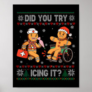Affiche Infirmière de Noël drôle avez-vous essayé de le gl