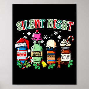 Affiche Infirmière de Noël Nuit Silencieuse Propofol Xmas