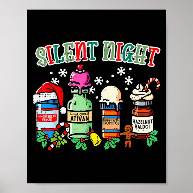 Affiche Infirmière de Noël Nuit Silencieuse Propofol Xmas  (Devant)