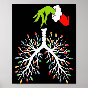 Affiche Infirmière de Noël Poumon Lumières de Noël Drôle P