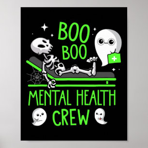 Affiche Infirmière de santé Psych Boo Boo Équipage de soin