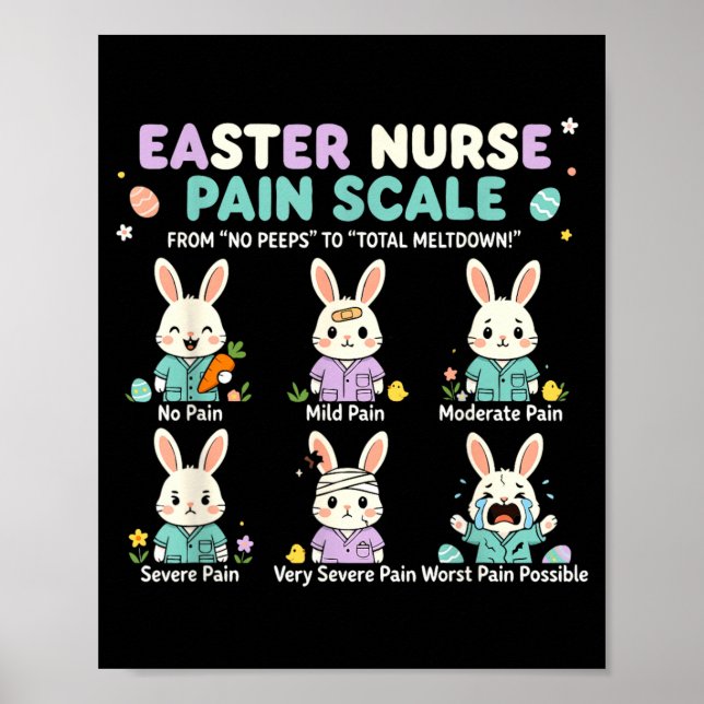 Affiche Infirmière drôle de jour de Pâques Infirmière Éche (Devant)