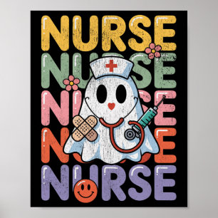 Affiche Infirmière Drôle En Fantôme Forme Mignonne Hallowe