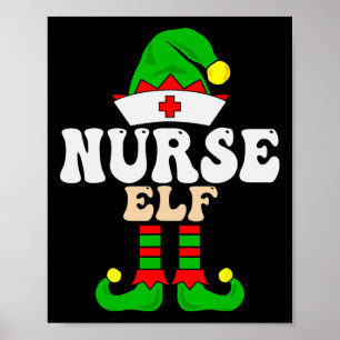 Affiche Infirmière Elf Xmas Famille Correspondante Groupe 