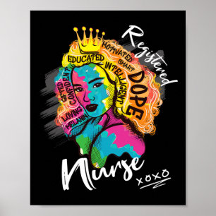 Affiche Infirmière en chef noire et enregistrée pour femme