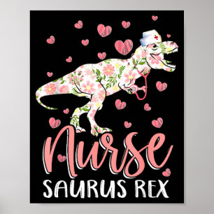 Affiche Infirmière en chirurgie drôle de dinosaure vie act