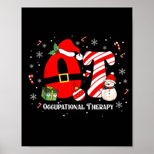 Affiche Infirmière en ergothérapie drôle Santa Noël