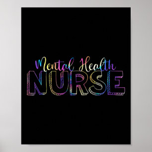 Affiche Infirmière en santé mentale Tie Dye Psych Psychiat