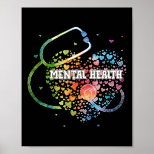 Affiche Infirmière en santé Watercol Love Heart Scrub Stet