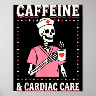 Affiche Infirmière en soins cardiaques Saint-Valentin Sque