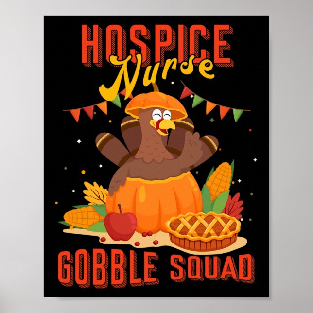 Affiche Infirmière en soins palliatifs Gobble Squad Thanks (Devant)