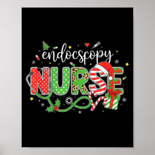 Affiche Infirmière endoscopie Noël Vacances Équipe