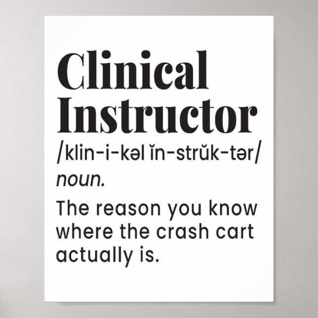 Affiche Infirmière enseignante instructrice clinique Défin (Devant)