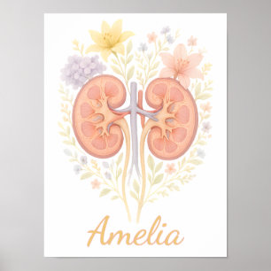 Affiche Infirmière et technicien en néphrologie anatomique