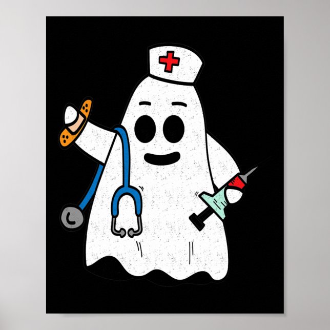 Affiche Infirmière Ghost Scrub Costume Halloween mignonne  (Devant)