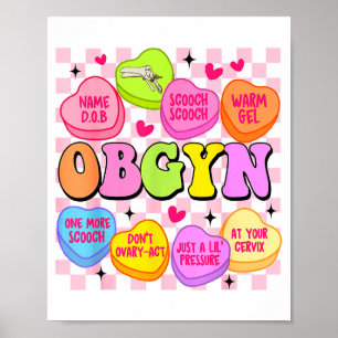 Affiche Infirmière gynéco-obstétrique de la Saint-Valentin