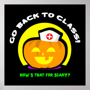 Affiche Infirmière Halloween d'école